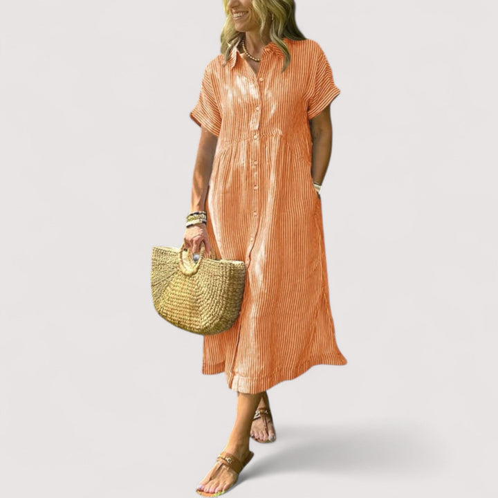 Rea™ | Gestreiftes Hemdblusenkleid