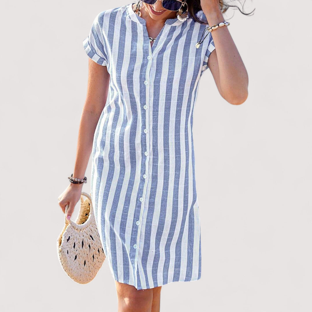 Bina™ | Gestreiftes Hemdblusenkleid