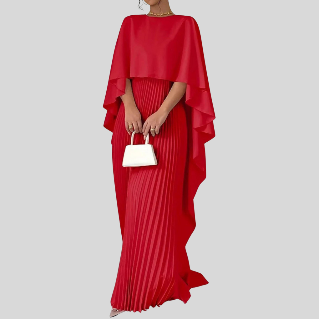 Damen Maxi-Kleid – Fledermausärmel, Fliessend & Vielseitig Elegant