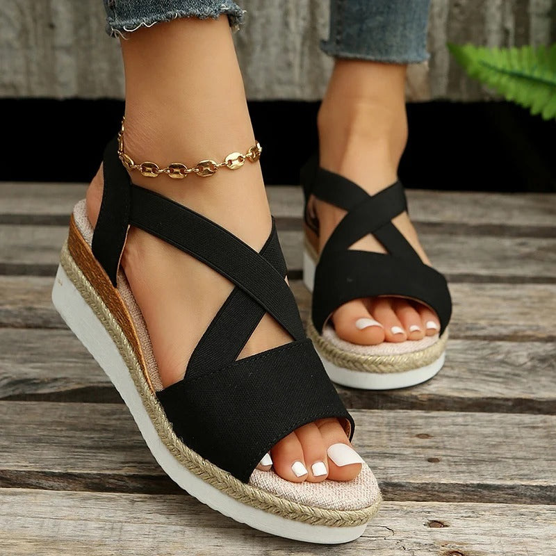 Damen Plateau High Heels – Kreuzriemen, Atmungsaktiv & Vielseitig