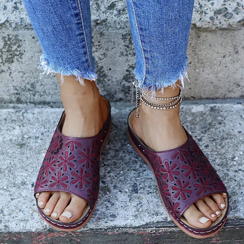 Sally | Damen Orthopädische Sandalen – Offene Zehe, Gewölbestütze & Stilvoll