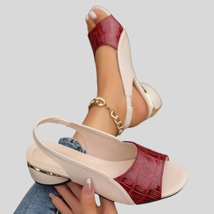 Damen Sandalen | Offene Zehenpartie, Slingback-Design, Blockabsatz & Eleganter Freizeitstil