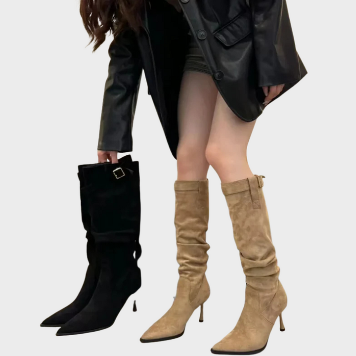 Sabrina – Schicke Kniestiefel mit Schnallen