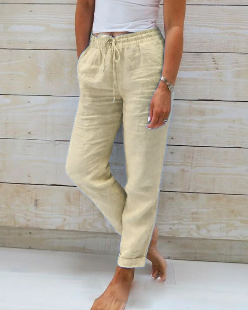 Birgit | Damen Hose mit Kordelzug und Legerer Passform