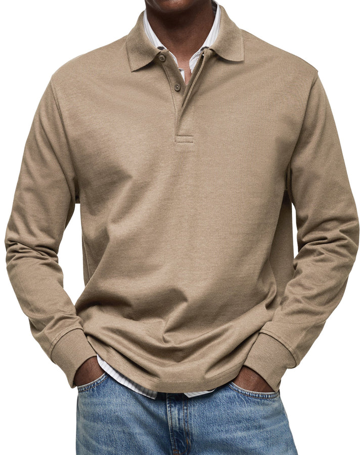Tobias | Luxuriöses Langarm-Poloshirt