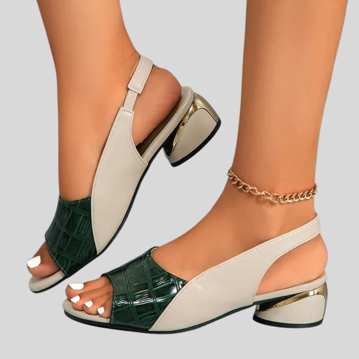 Damen Sandalen | Offene Zehenpartie, Slingback-Design, Blockabsatz & Eleganter Freizeitstil