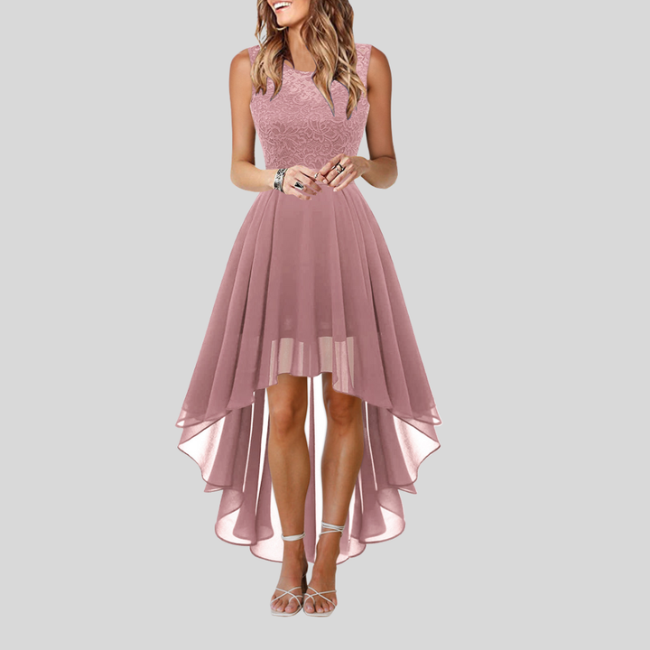Damen Cocktailkleid | Ärmelloses Design, Vokuhila-Saum, Taillierte Silhouette & Festlich Eleganter Stil