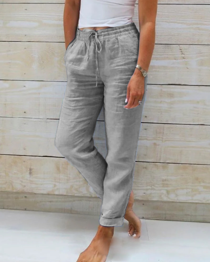Birgit | Damen Hose mit Kordelzug und Legerer Passform