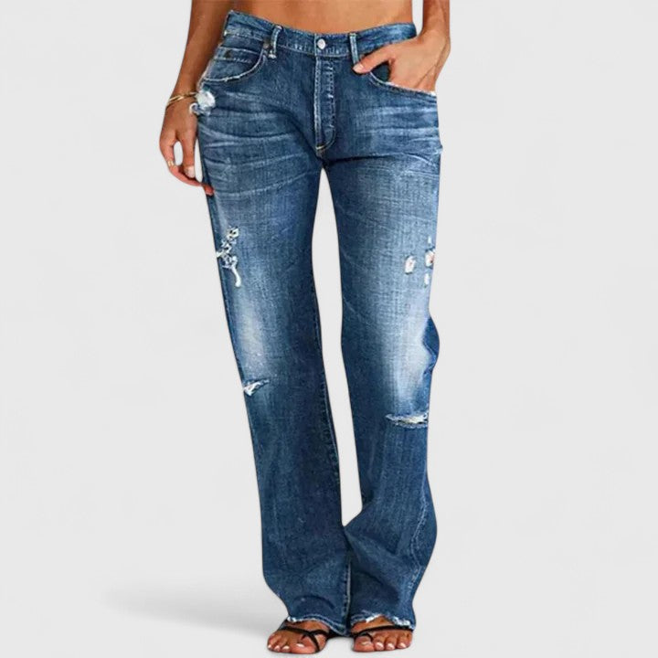 Theresa | Damen Vintage-Jeans mit Lockerer Passform und Waschung