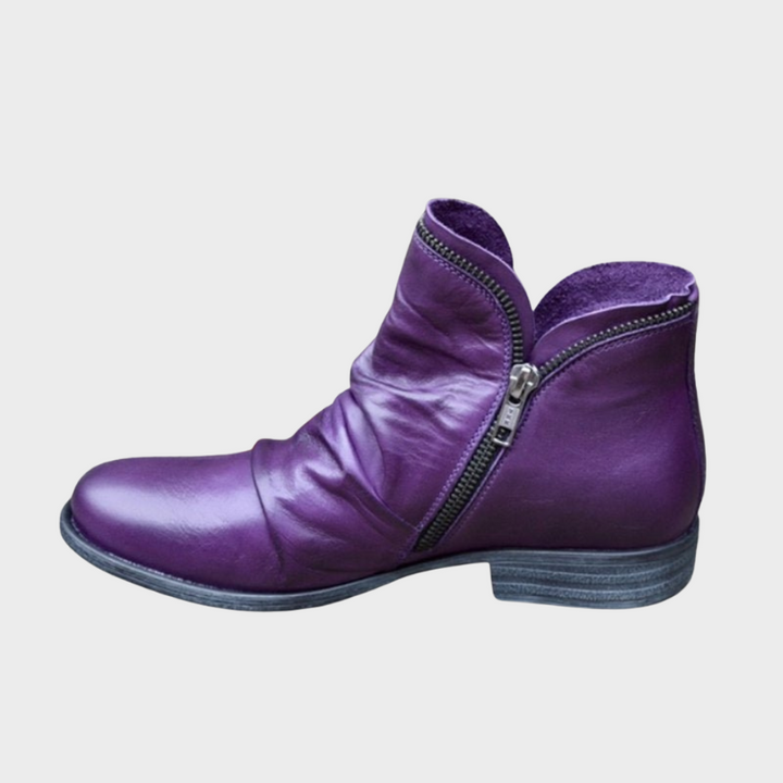 Babs – Lässige Lederstiefel mit Reißverschluss