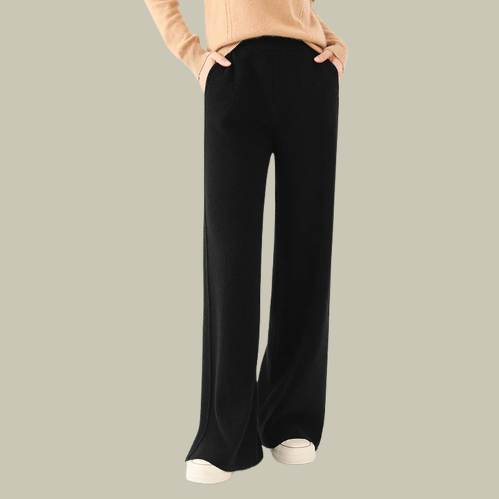 Claudia | Damen Klassische Wollhose mit Plissierter Vorderseite