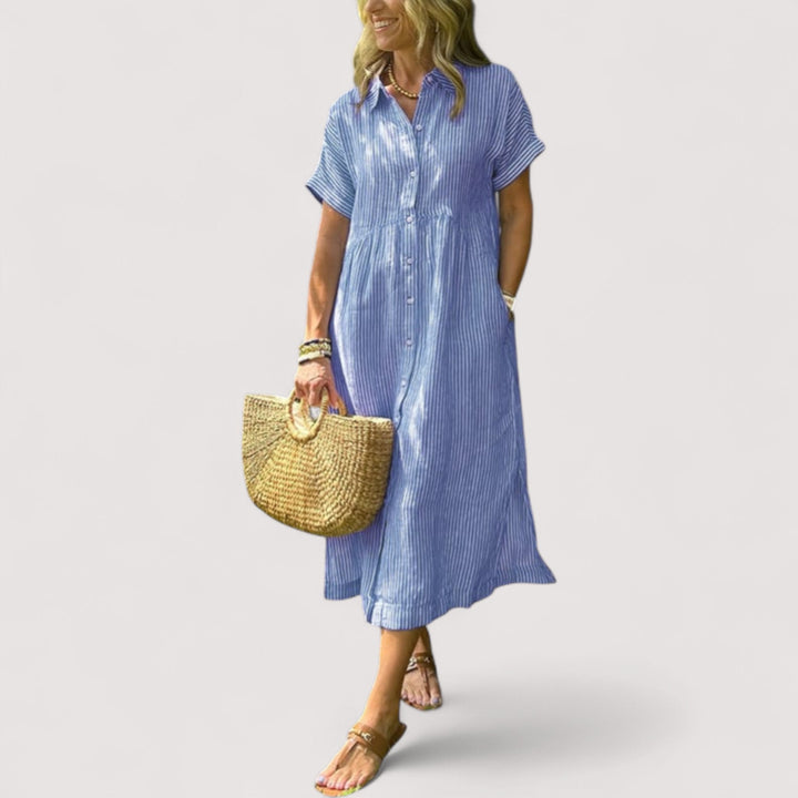 Rea™ | Gestreiftes Hemdblusenkleid