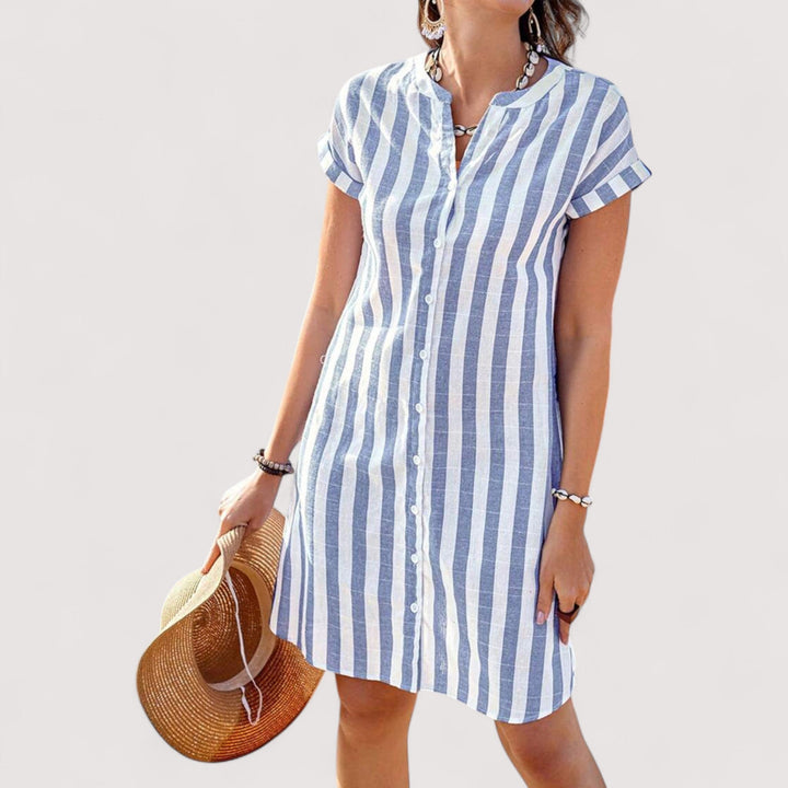 Bina™ | Gestreiftes Hemdblusenkleid