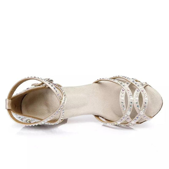 Damen Latin Tanzschuhe – Satin, Plateau, Glitzer & Elegant in Rosa & Weiß html