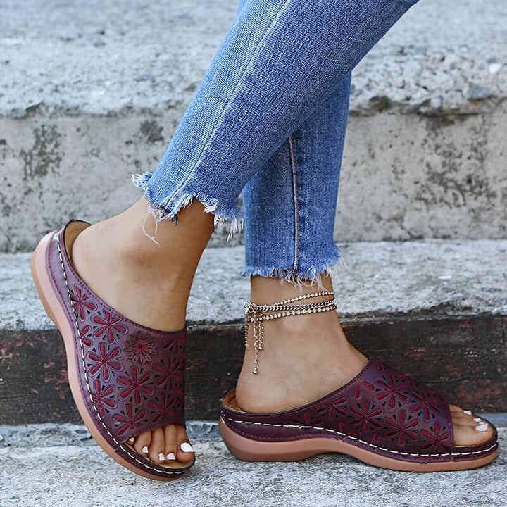 Sally | Damen Orthopädische Sandalen – Offene Zehe, Gewölbestütze & Stilvoll