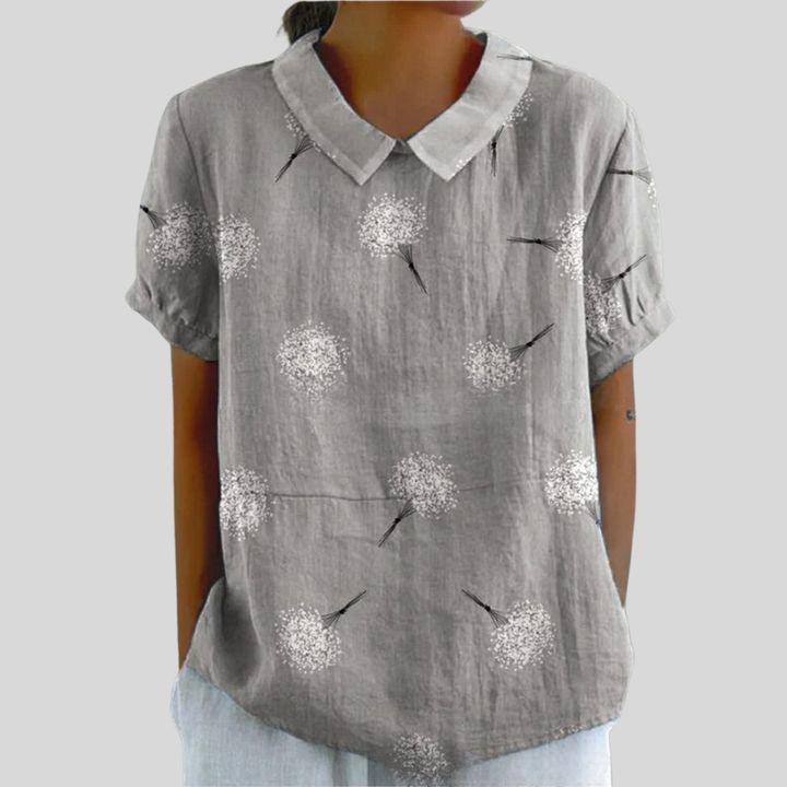 Damen Bluse | Blumenmuster, Peter-Pan-Kragen, Lockerer Schnitt & Verspielter Vintage-Stil