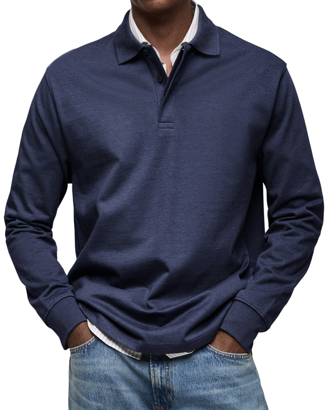 Tobias | Luxuriöses Langarm-Poloshirt