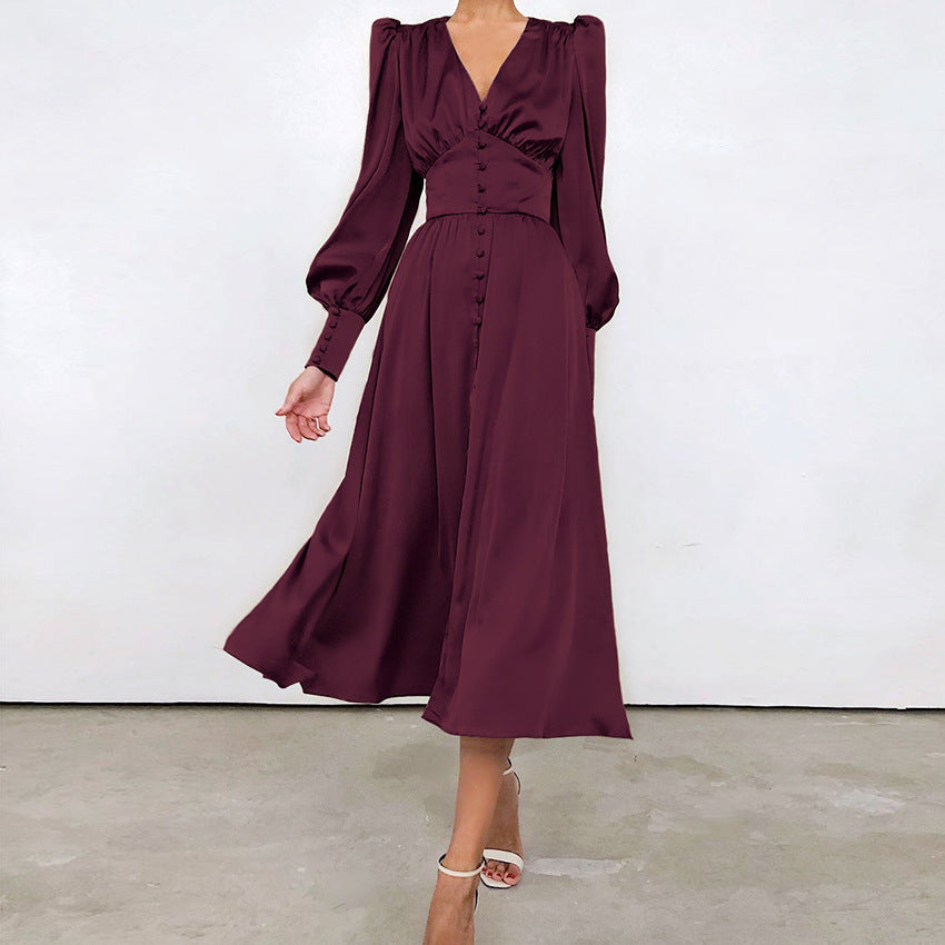 Mekko mit langen Ärmeln - Satinartiger Glanz und Eleganz