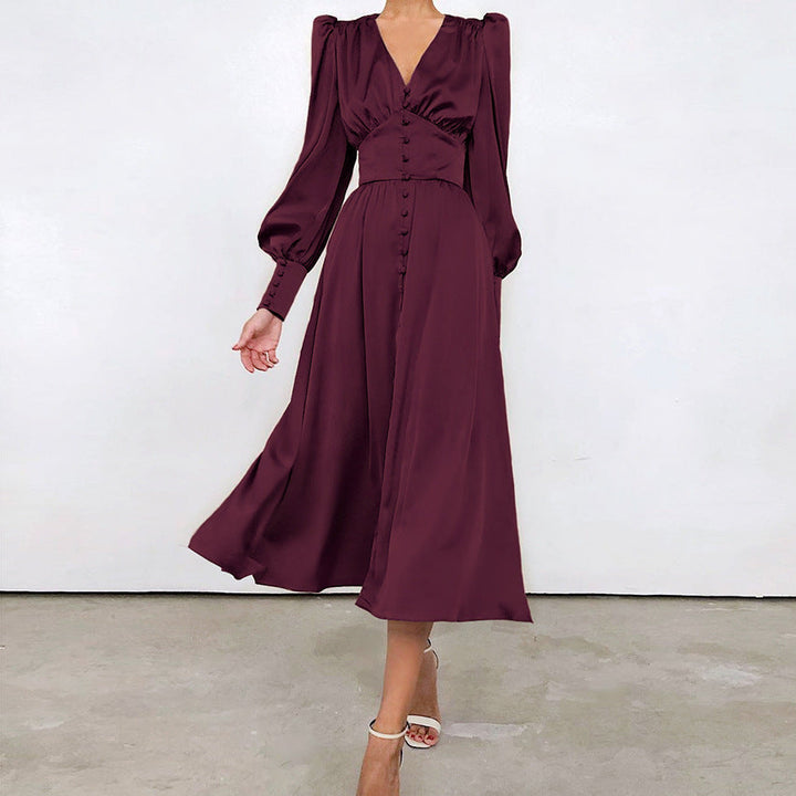 Mekko mit langen Ärmeln - Satinartiger Glanz und Eleganz