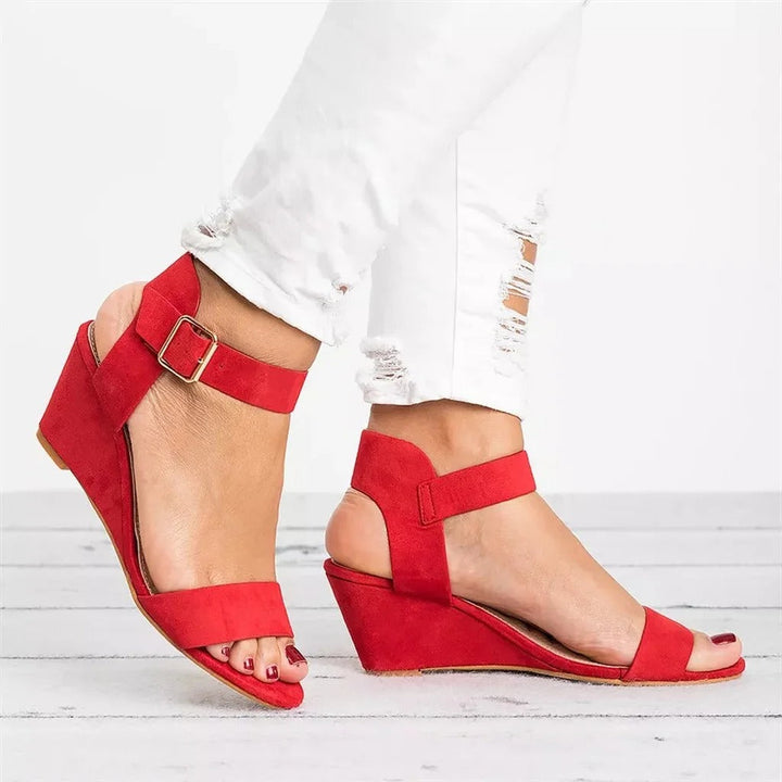 Damen Keilabsatz-Sandalen – Knöchelriemen, Offene Zehe & Vielseitig Elegant