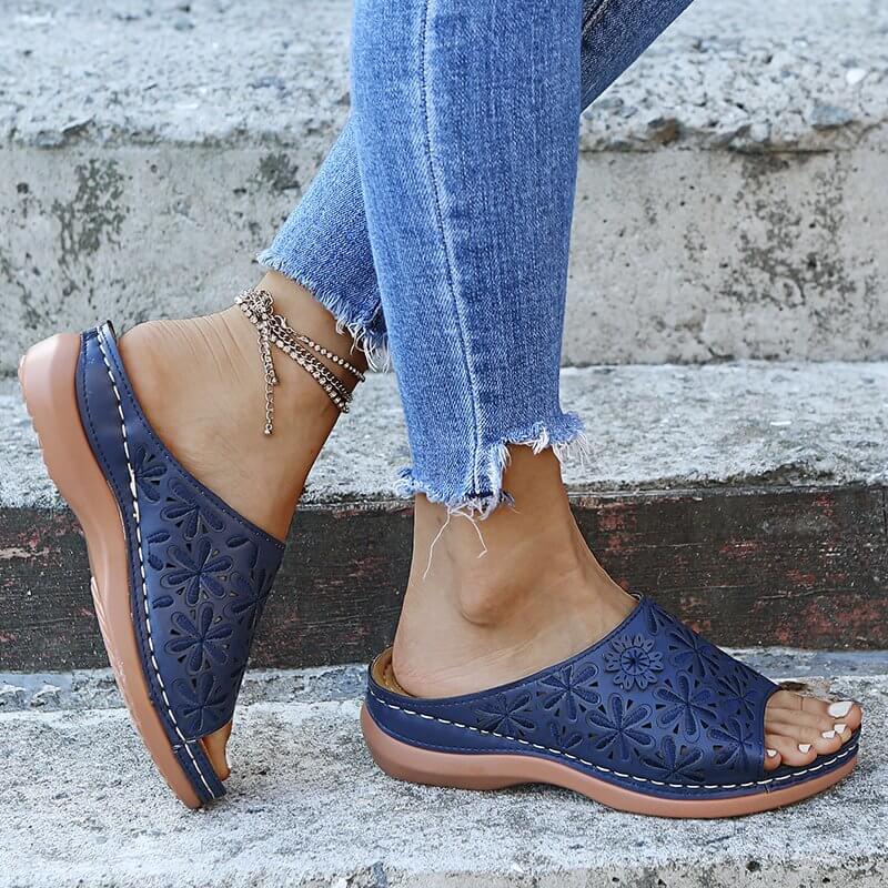 Sally | Damen Orthopädische Sandalen – Offene Zehe, Gewölbestütze & Stilvoll
