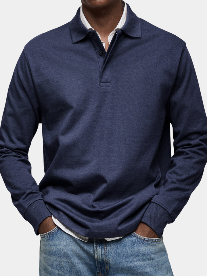 Tobias | Luxuriöses Langarm-Poloshirt
