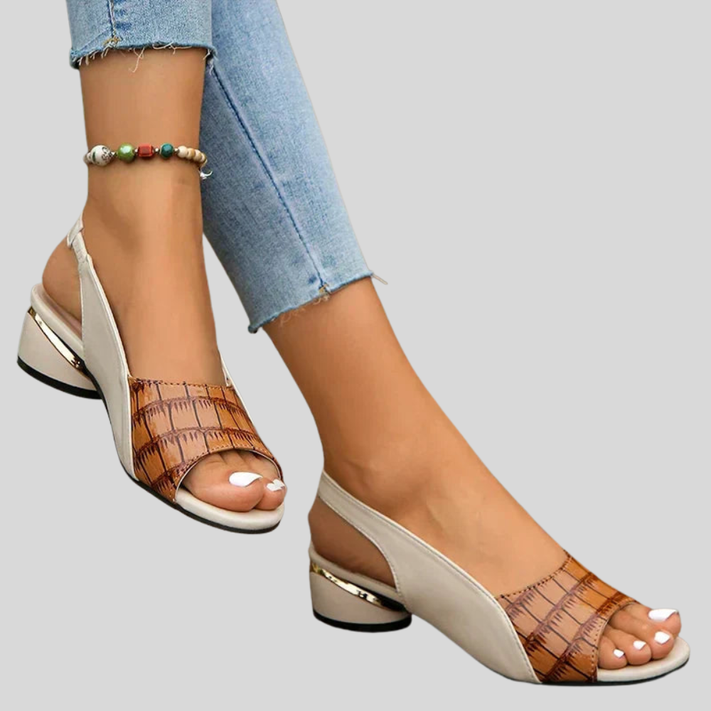 Damen Sandalen | Offene Zehenpartie, Slingback-Design, Blockabsatz & Eleganter Freizeitstil