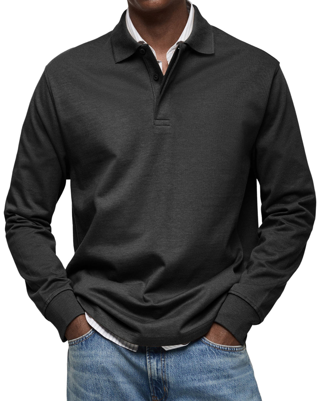 Tobias | Luxuriöses Langarm-Poloshirt