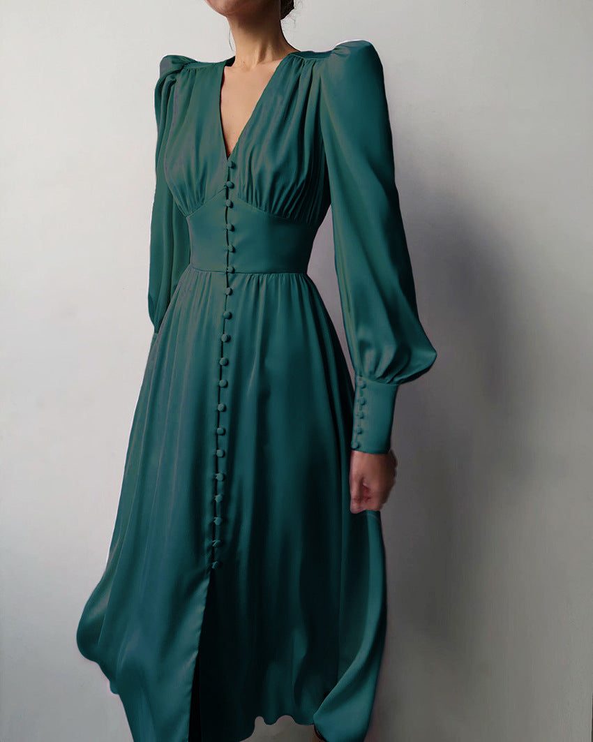 Mekko mit langen Ärmeln - Satinartiger Glanz und Eleganz