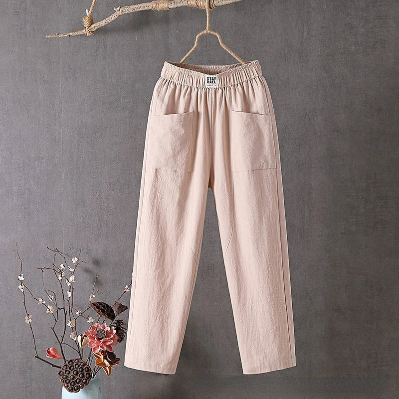 Eva | Damen Hose mit Elastischem Bund und Relaxed Fit