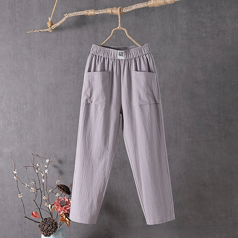 Eva | Damen Hose mit Elastischem Bund und Relaxed Fit