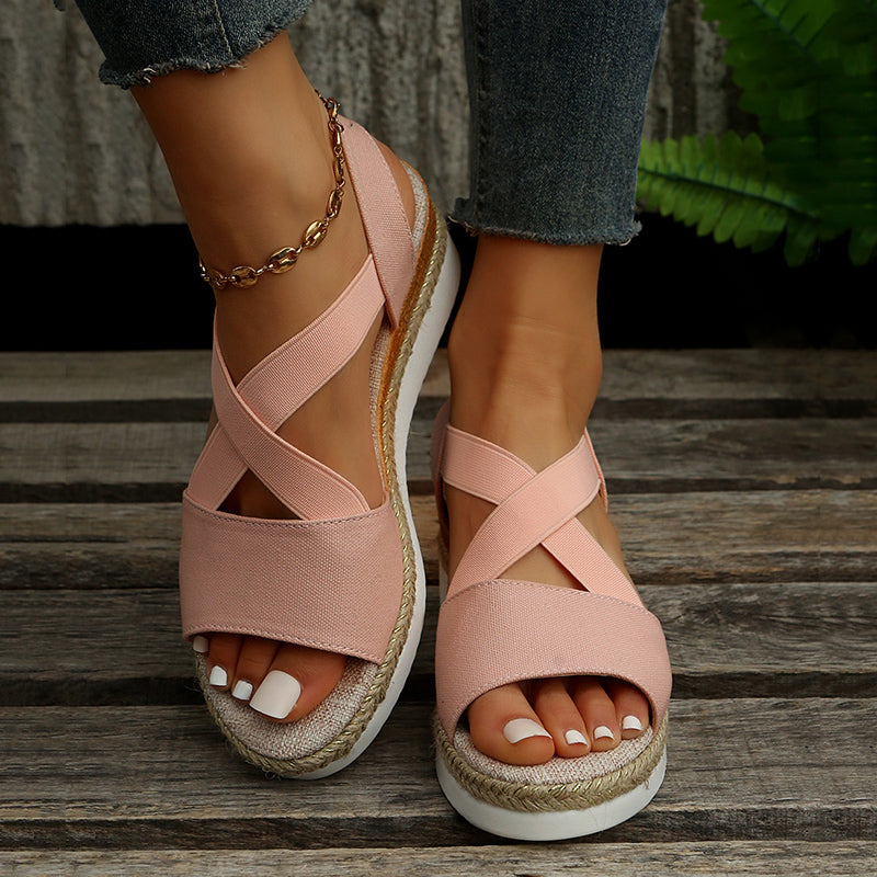 Damen Plateau High Heels – Kreuzriemen, Atmungsaktiv & Vielseitig