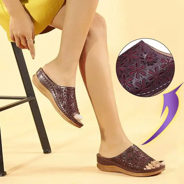 Sally | Damen Orthopädische Sandalen – Offene Zehe, Gewölbestütze & Stilvoll