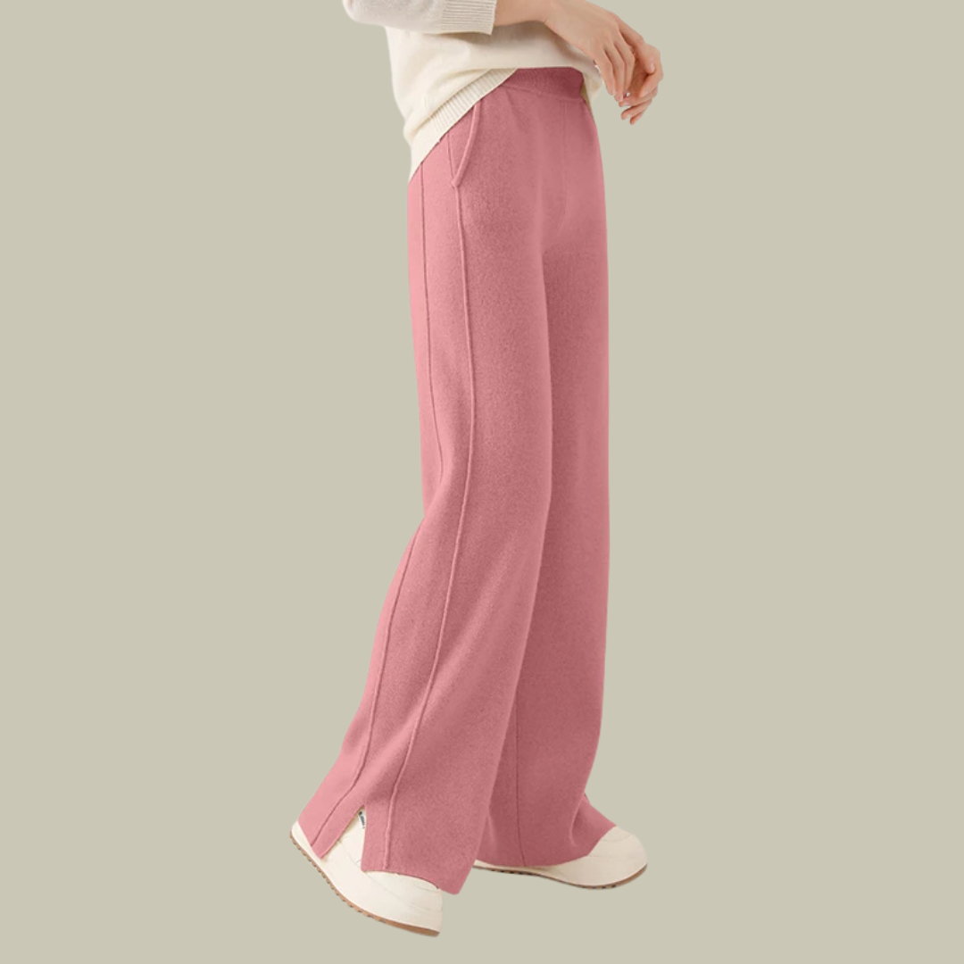 Claudia | Damen Klassische Wollhose mit Plissierter Vorderseite