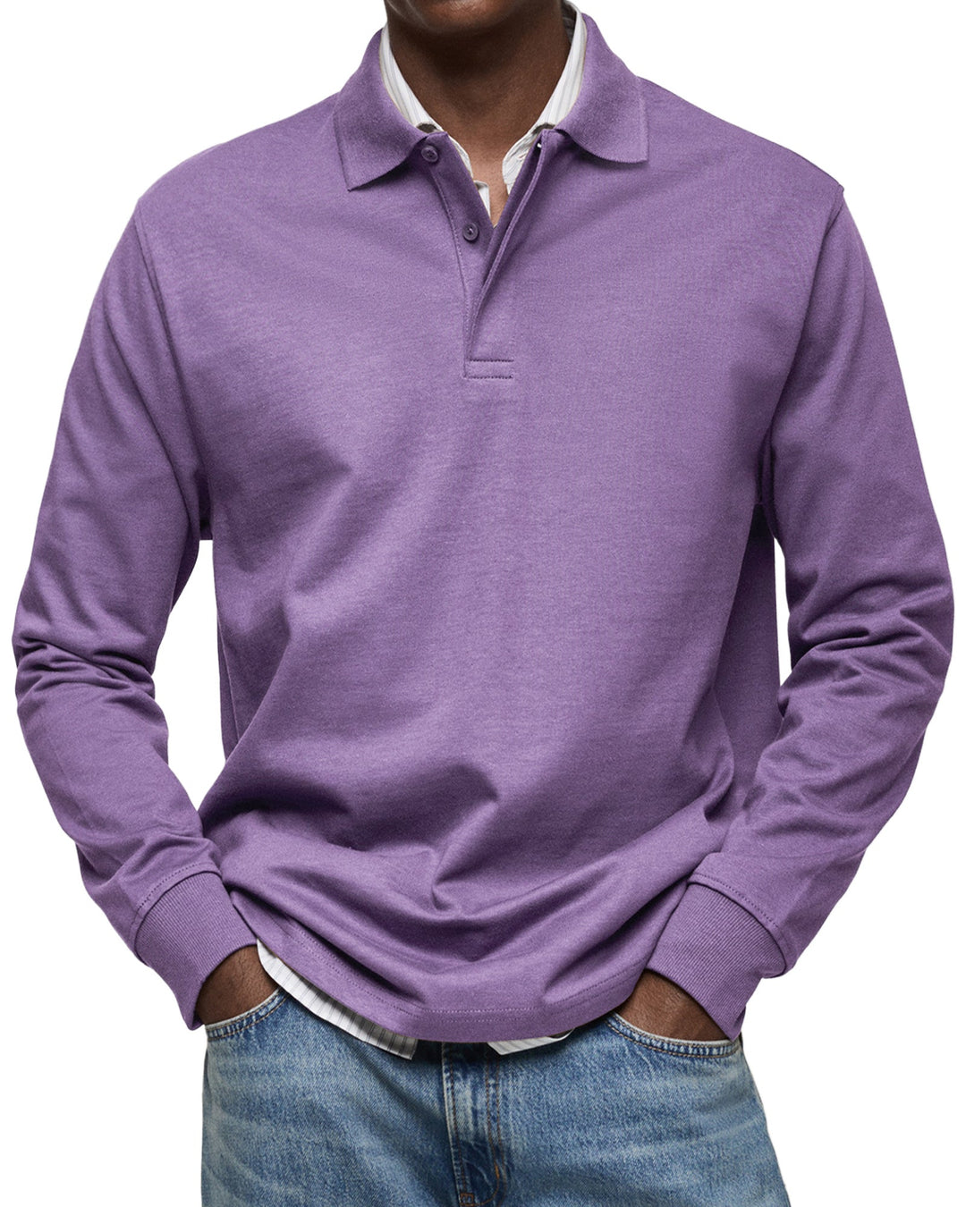 Tobias | Luxuriöses Langarm-Poloshirt