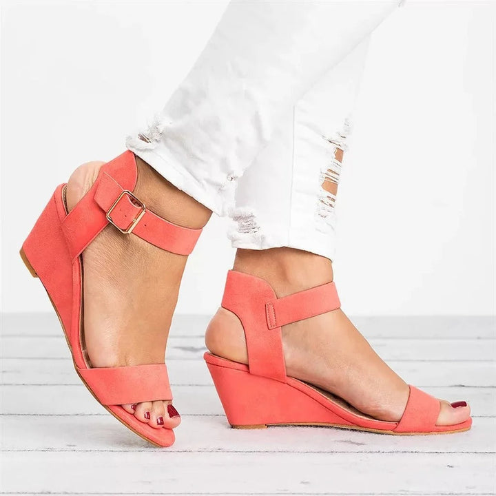 Damen Keilabsatz-Sandalen – Knöchelriemen, Offene Zehe & Vielseitig Elegant