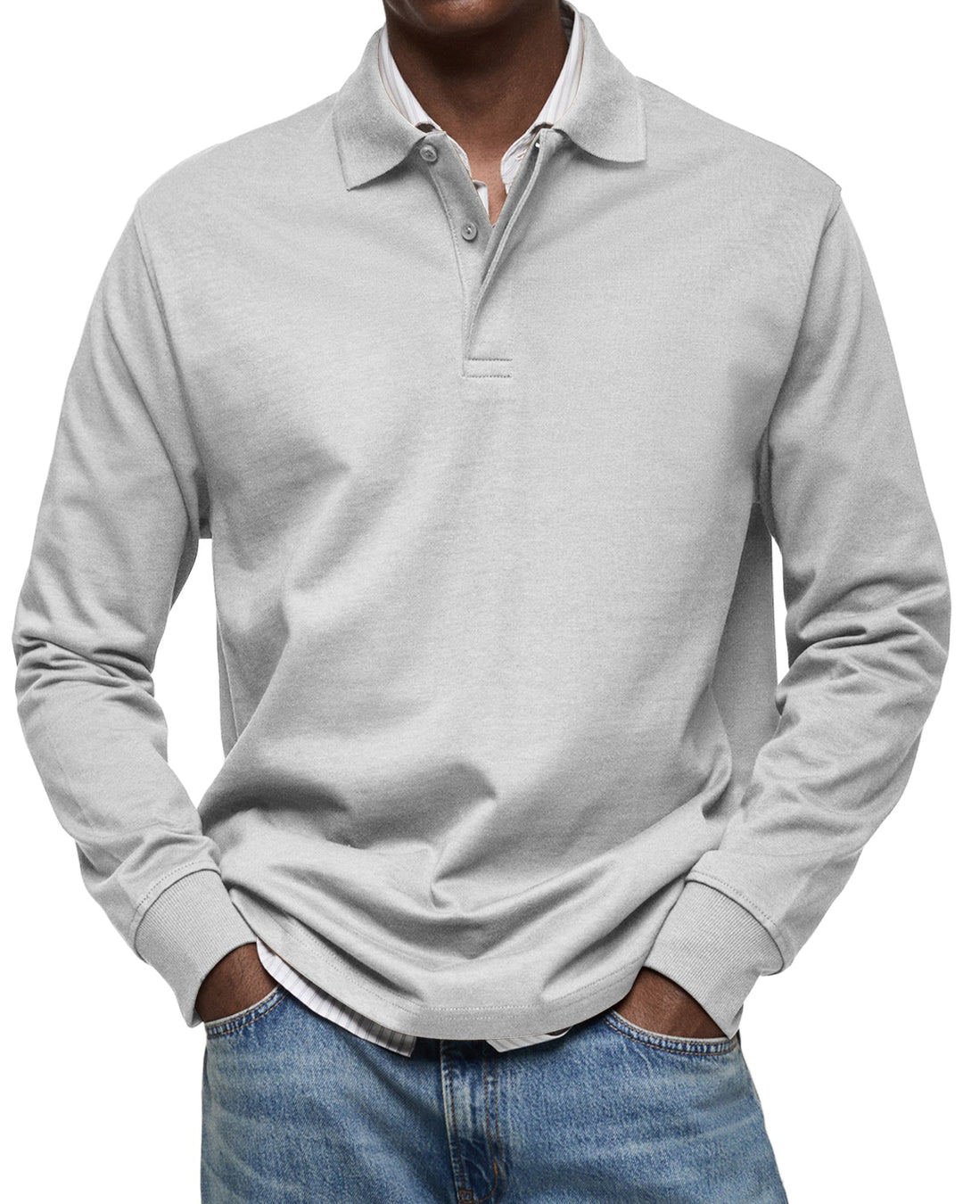 Tobias | Luxuriöses Langarm-Poloshirt