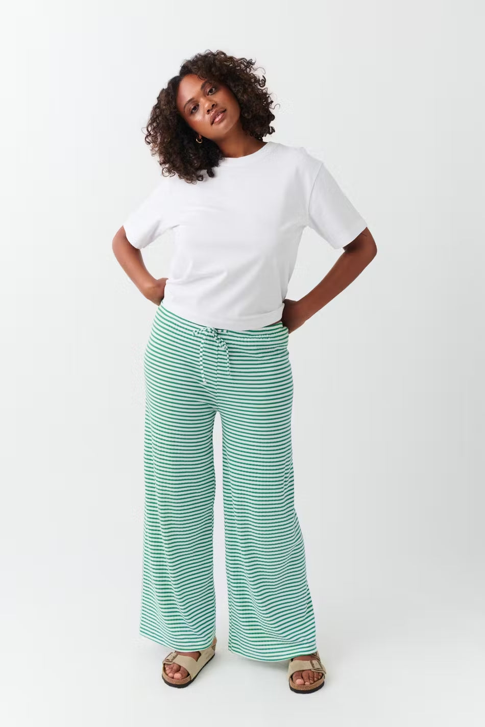Katharina | Damen Frühlings-Gestreifte Relaxed-Hose