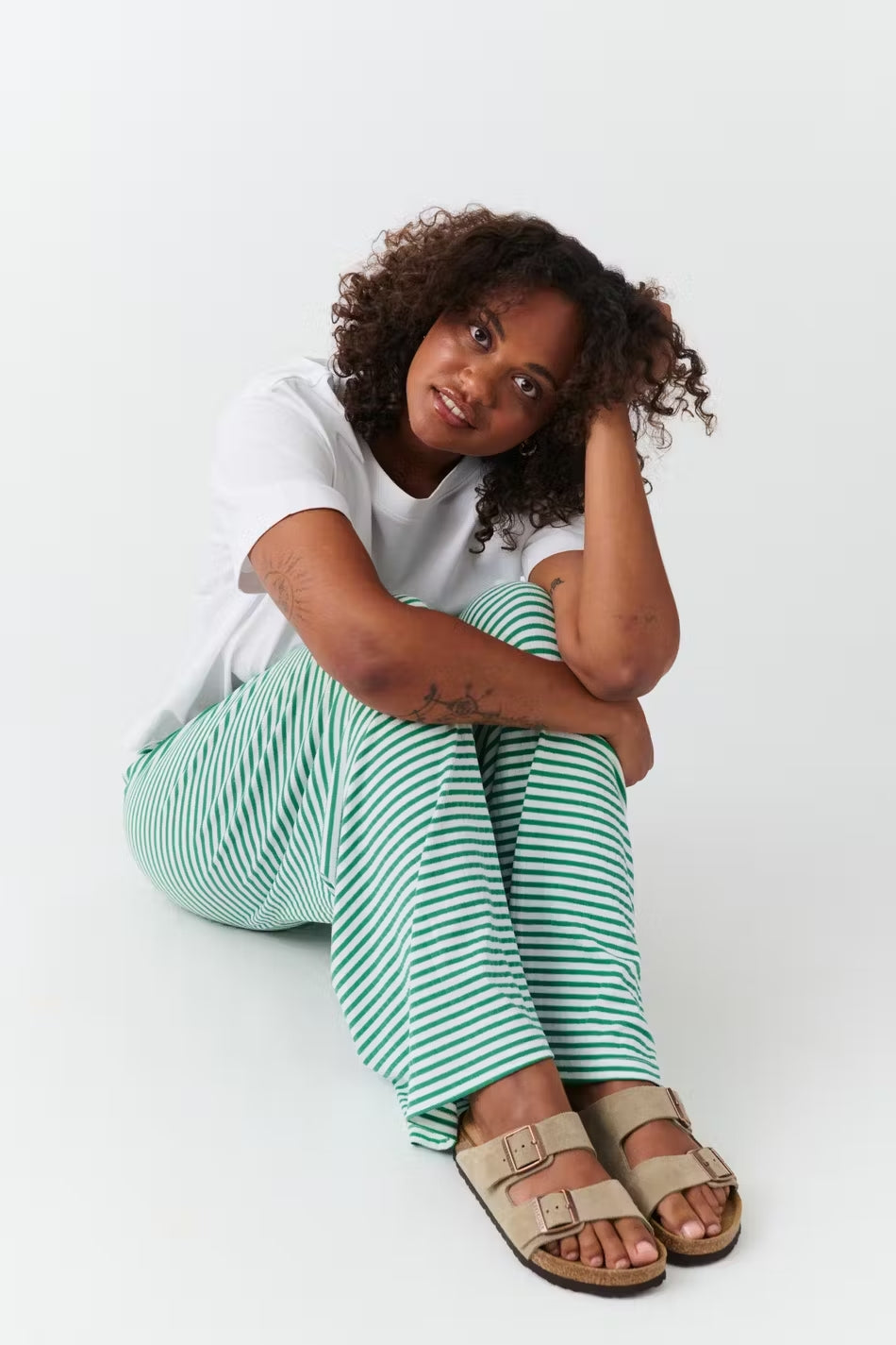 Katharina | Damen Frühlings-Gestreifte Relaxed-Hose