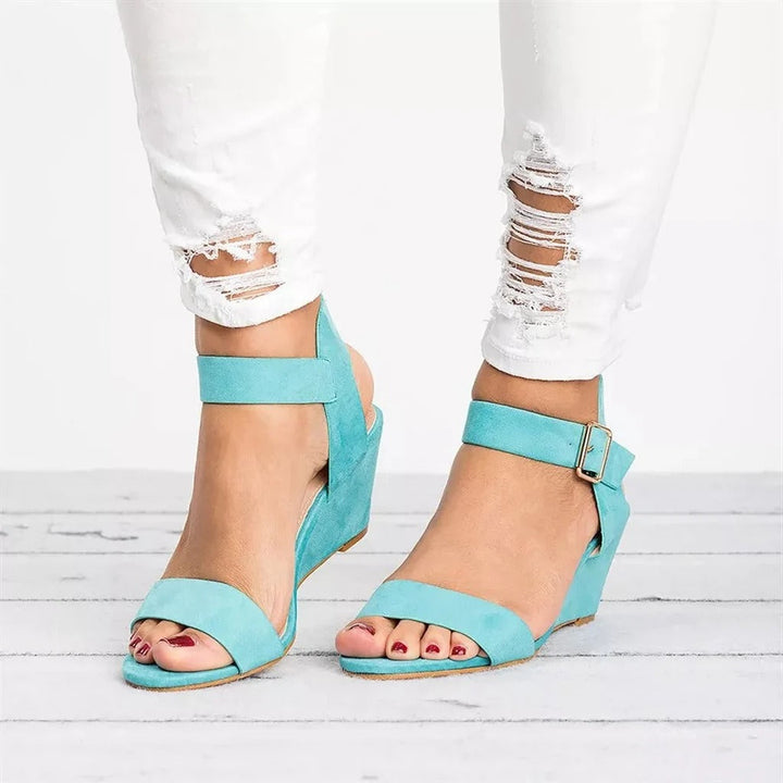 Damen Keilabsatz-Sandalen – Knöchelriemen, Offene Zehe & Vielseitig Elegant