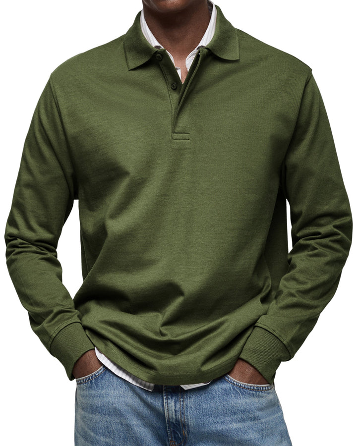 Tobias | Luxuriöses Langarm-Poloshirt