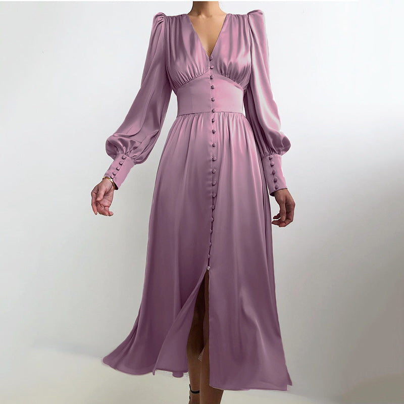 Mekko mit langen Ärmeln - Satinartiger Glanz und Eleganz