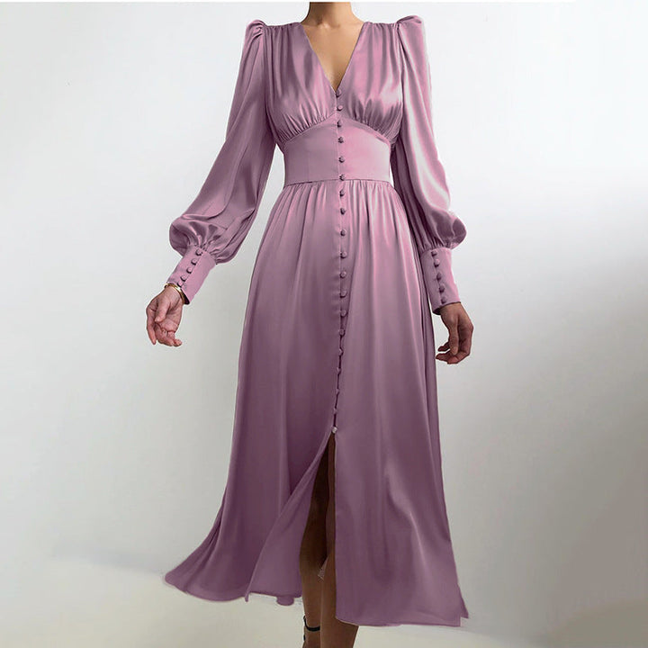 Mekko mit langen Ärmeln - Satinartiger Glanz und Eleganz