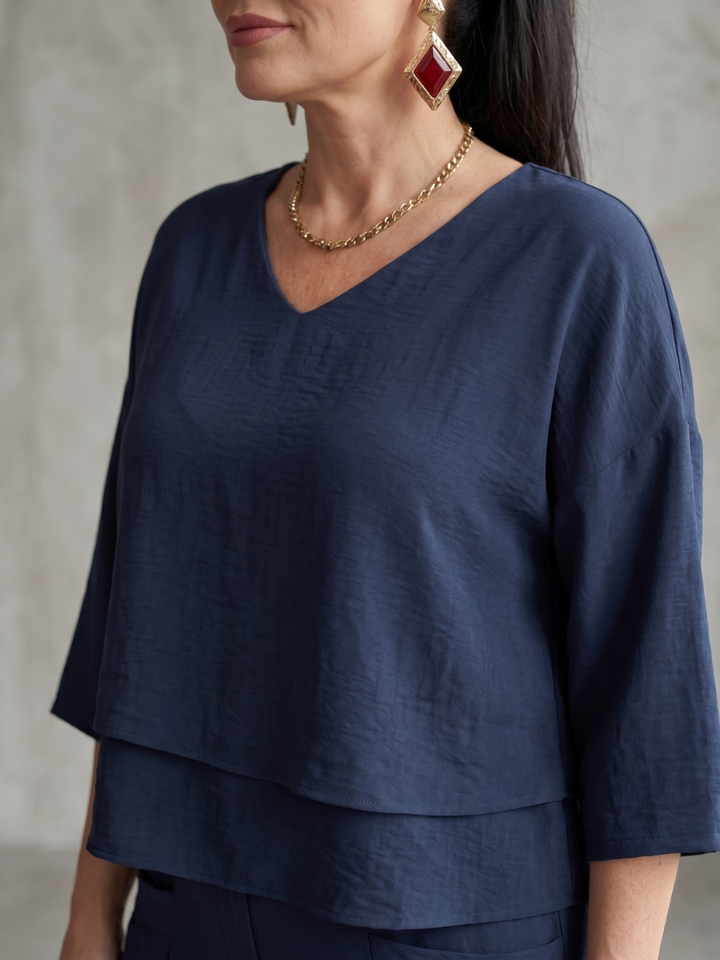 Damen Zweiteiler Set | Leinen Look – Lockerer Schnitt, Weites Bein & Moderner Minimal Chic Stil