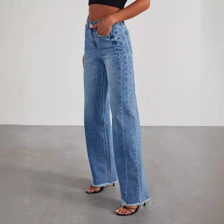 Anna | Damen Jeans mit hoher Taille und Schlagbein