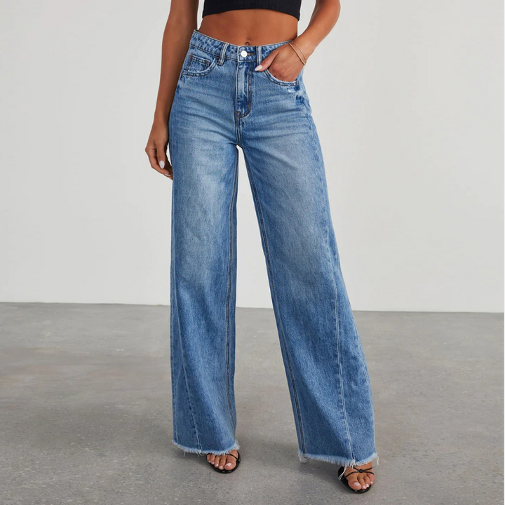 Anna | Damen Jeans mit hoher Taille und Schlagbein
