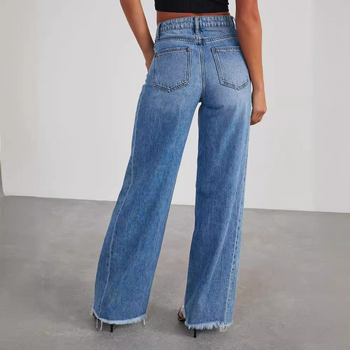 Anna | Damen Jeans mit hoher Taille und Schlagbein
