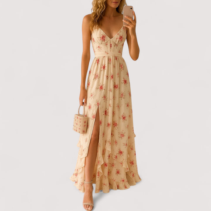 Elva™ | Schlankmachendes Schlitzkleid