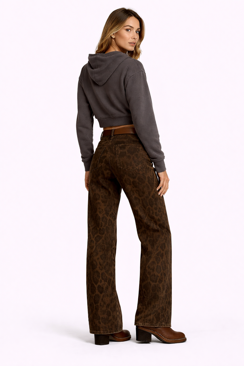 Damen Jeans – Leopardenmuster, Slim Fit & Ausdrucksstark