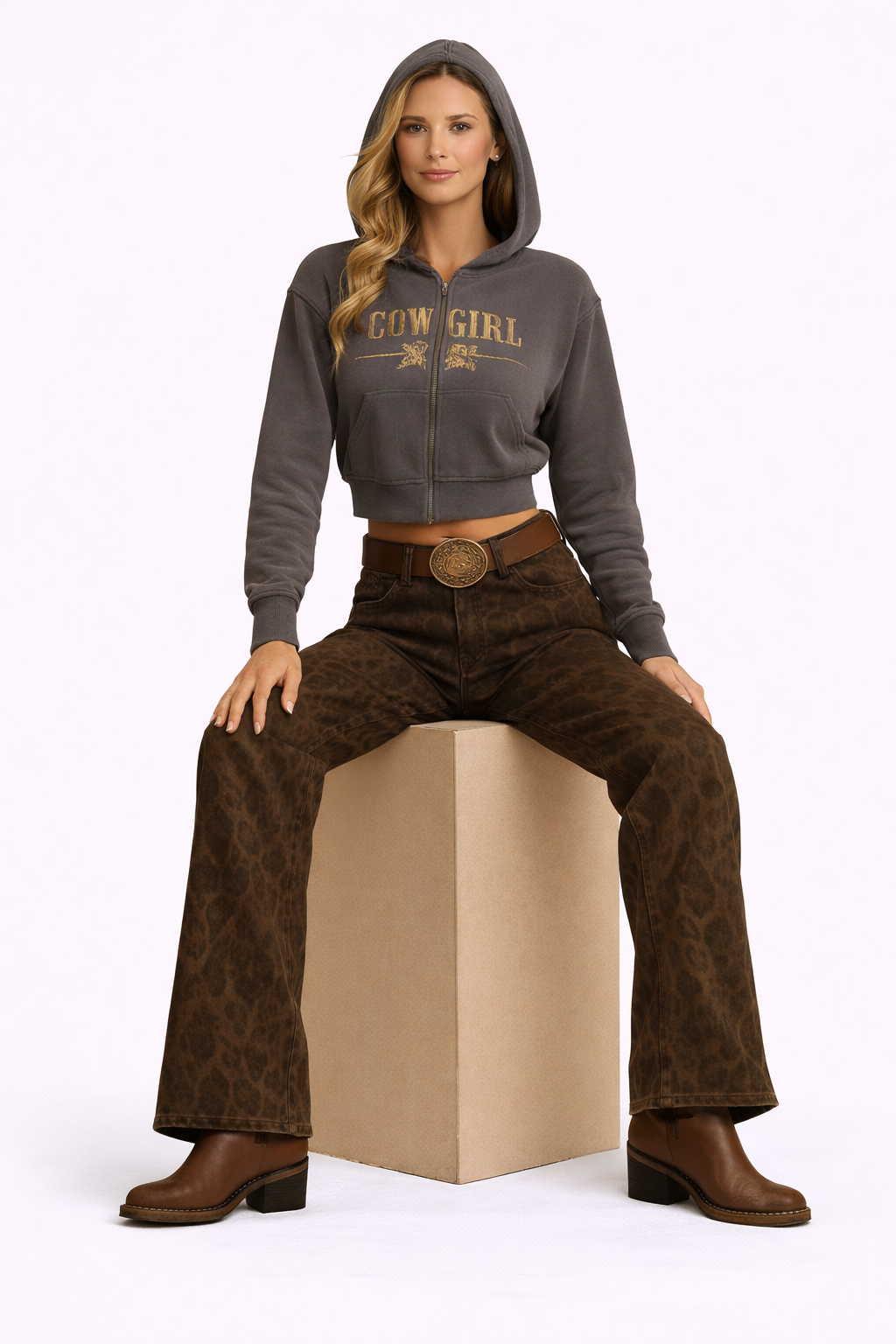 Damen Jeans – Leopardenmuster, Slim Fit & Ausdrucksstark